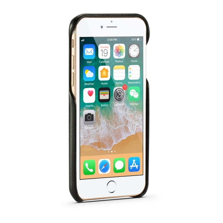 For iPhone 7 / 8 Shockproof PC + PU Protective Case with Holder & Card Slots(Black)