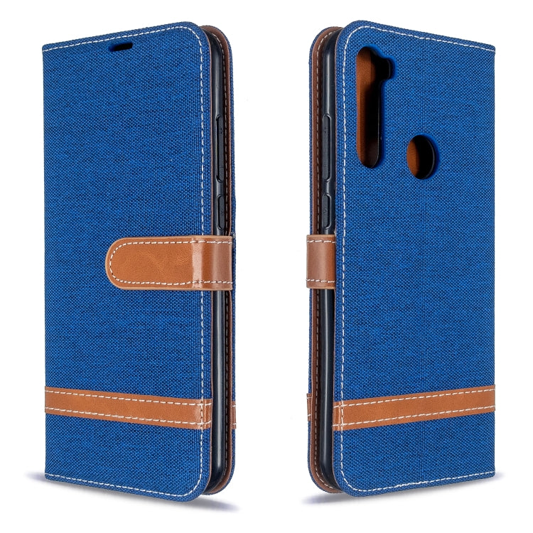For Xiaomi Redmi Note 8T Color Matching Denim Texture Horizontal Flip PU Leather Case with Holder & Card Slots & Wallet & Lanyard