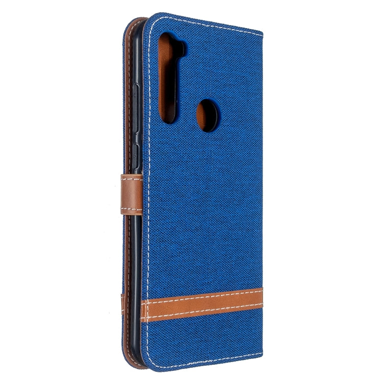 For Xiaomi Redmi Note 8T Color Matching Denim Texture Horizontal Flip PU Leather Case with Holder & Card Slots & Wallet & Lanyard