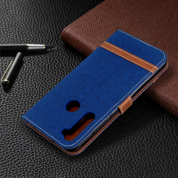 For Xiaomi Redmi Note 8T Color Matching Denim Texture Horizontal Flip PU Leather Case with Holder & Card Slots & Wallet & Lanyard