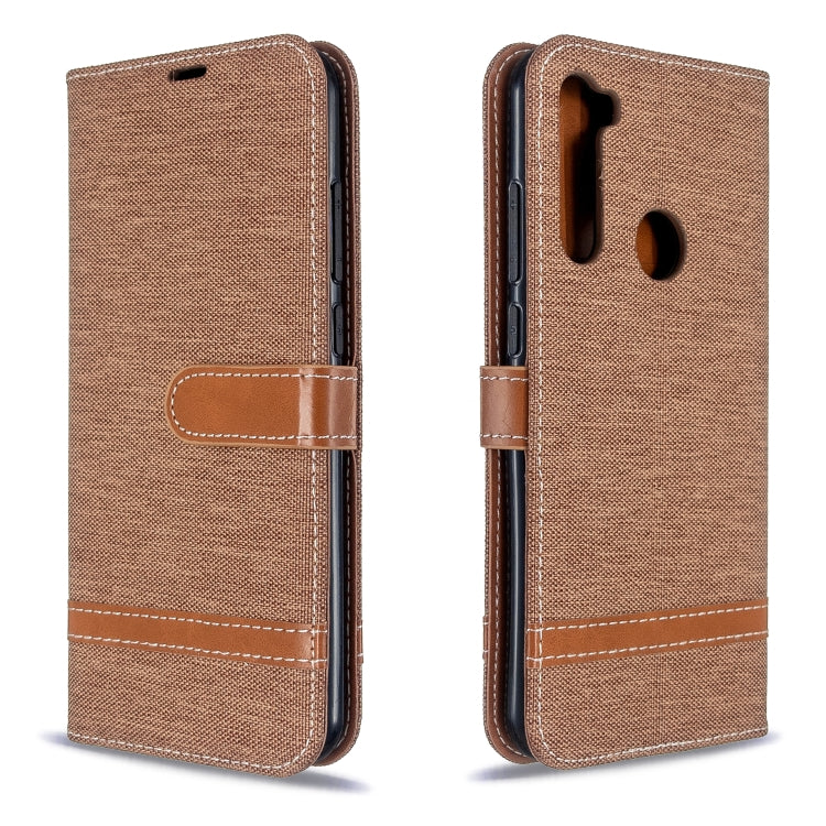 For Xiaomi Redmi Note 8T Color Matching Denim Texture Horizontal Flip PU Leather Case with Holder & Card Slots & Wallet & Lanyard