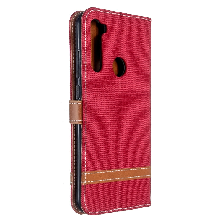 For Xiaomi Redmi Note 8T Color Matching Denim Texture Horizontal Flip PU Leather Case with Holder & Card Slots & Wallet & Lanyard
