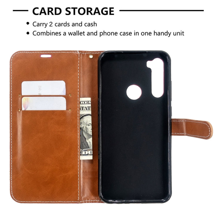 For Xiaomi Redmi Note 8T Color Matching Denim Texture Horizontal Flip PU Leather Case with Holder & Card Slots & Wallet & Lanyard