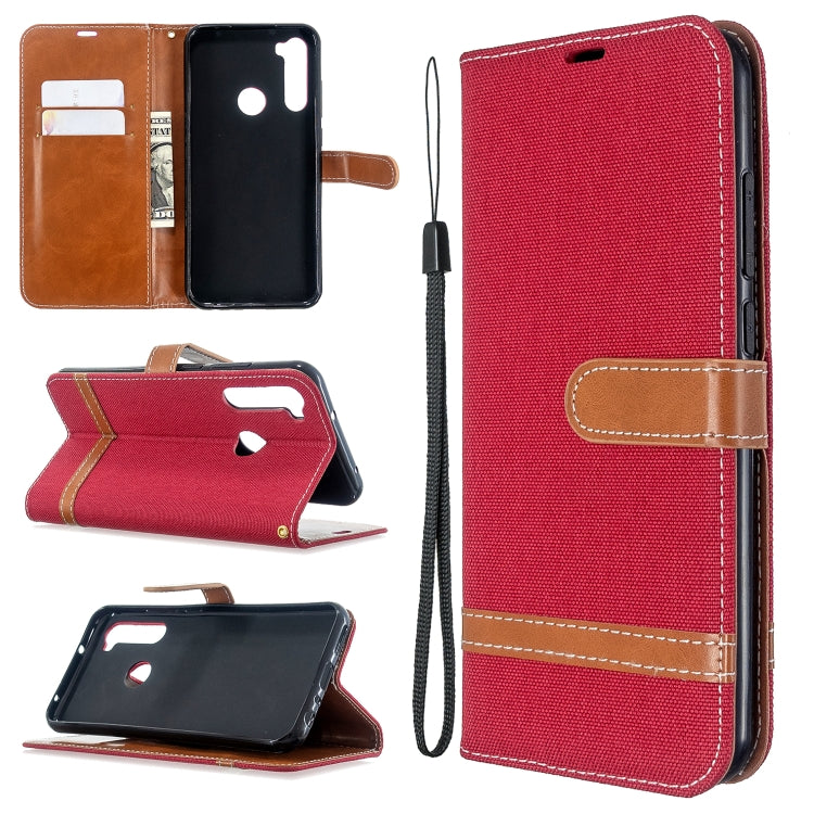 For Xiaomi Redmi Note 8T Color Matching Denim Texture Horizontal Flip PU Leather Case with Holder & Card Slots & Wallet & Lanyard