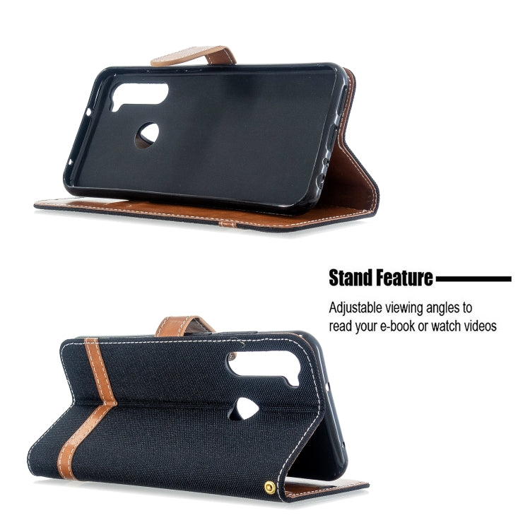 For Xiaomi Redmi Note 8T Color Matching Denim Texture Horizontal Flip PU Leather Case with Holder & Card Slots & Wallet & Lanyard