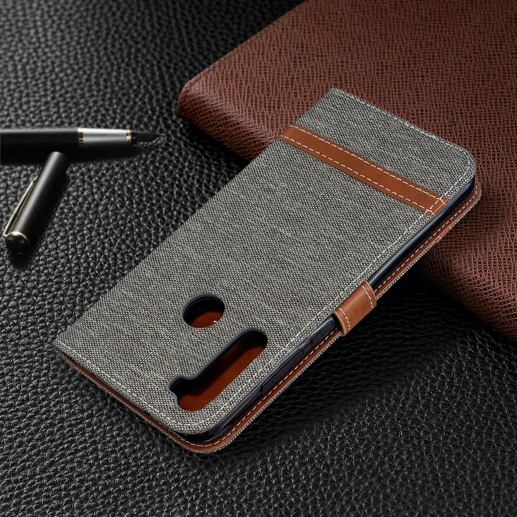 For Xiaomi Redmi Note 8T Color Matching Denim Texture Horizontal Flip PU Leather Case with Holder & Card Slots & Wallet & Lanyard