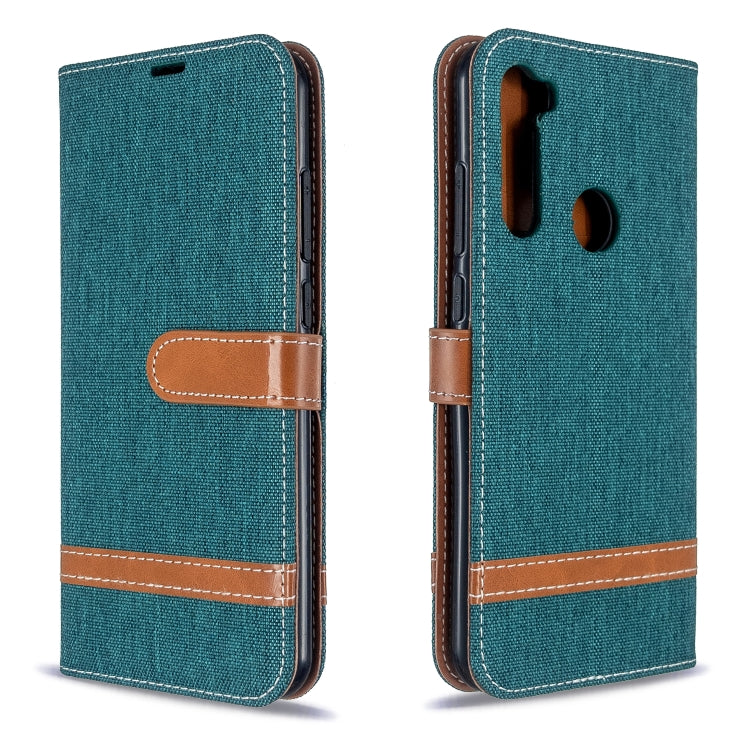 For Xiaomi Redmi Note 8T Color Matching Denim Texture Horizontal Flip PU Leather Case with Holder & Card Slots & Wallet & Lanyard