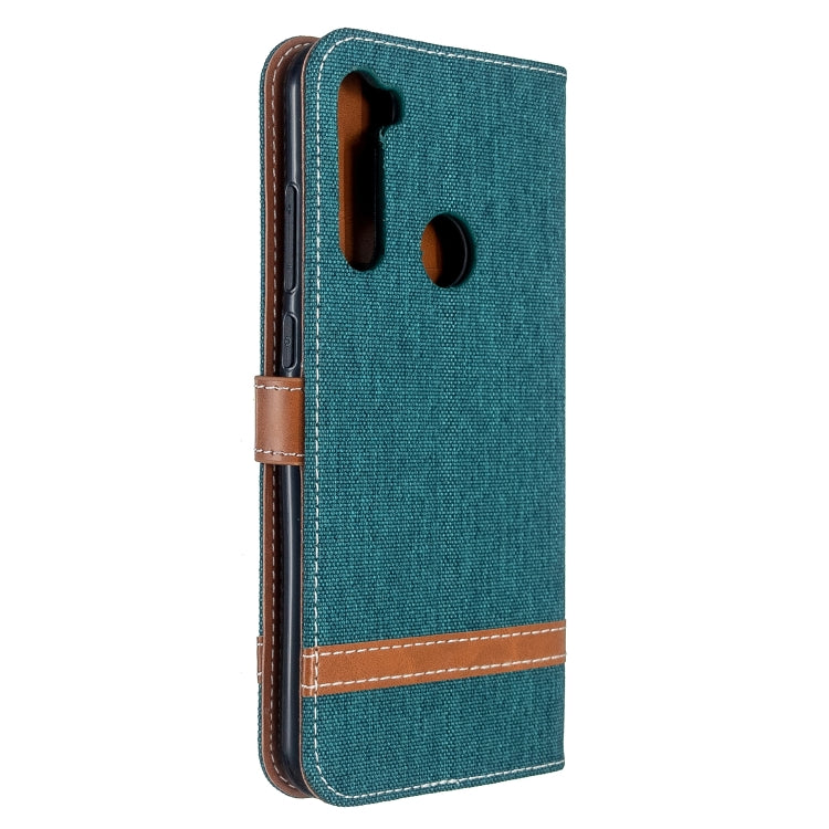 For Xiaomi Redmi Note 8T Color Matching Denim Texture Horizontal Flip PU Leather Case with Holder & Card Slots & Wallet & Lanyard
