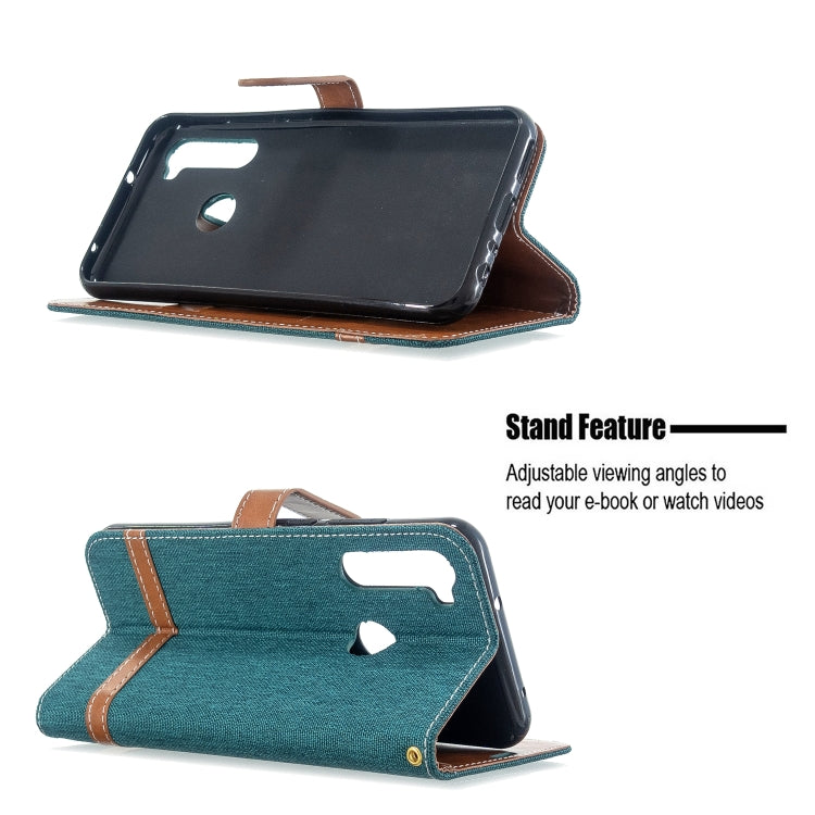 For Xiaomi Redmi Note 8T Color Matching Denim Texture Horizontal Flip PU Leather Case with Holder & Card Slots & Wallet & Lanyard