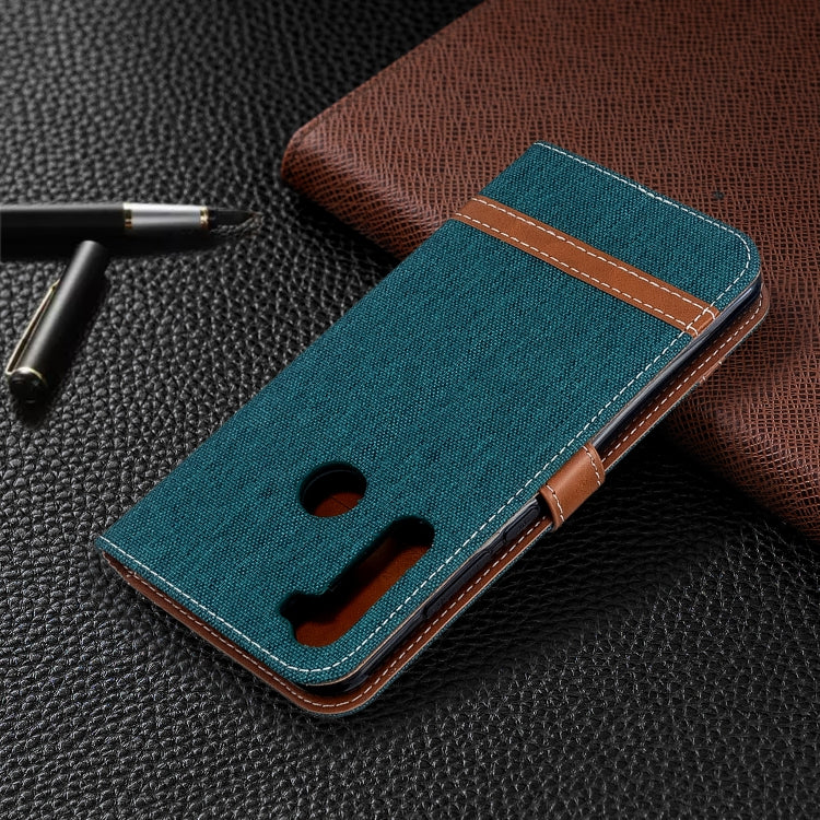 For Xiaomi Redmi Note 8T Color Matching Denim Texture Horizontal Flip PU Leather Case with Holder & Card Slots & Wallet & Lanyard