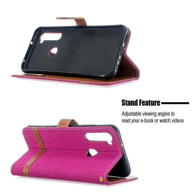 For Xiaomi Redmi Note 8T Color Matching Denim Texture Horizontal Flip PU Leather Case with Holder & Card Slots & Wallet & Lanyard