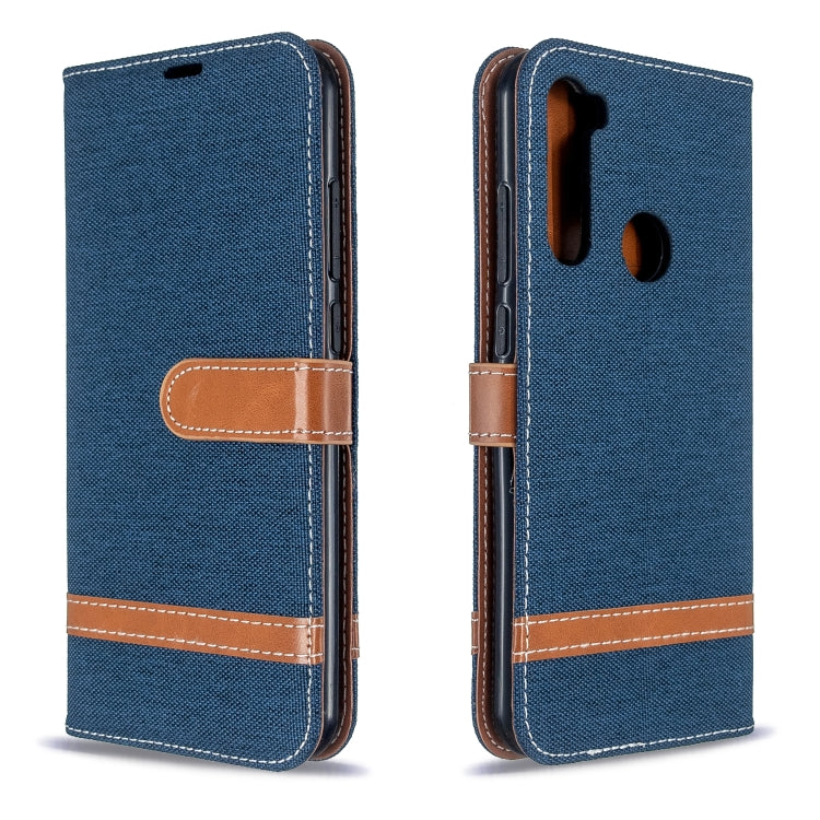 For Xiaomi Redmi Note 8T Color Matching Denim Texture Horizontal Flip PU Leather Case with Holder & Card Slots & Wallet & Lanyard