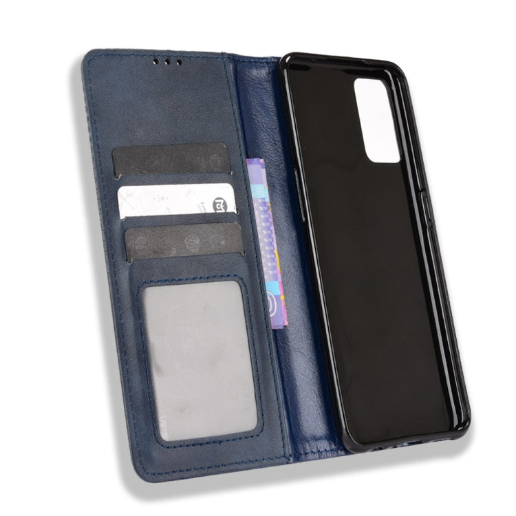 For OPPO A55s 5G JP Version Magnetic Buckle Retro Texture Leather Phone Case