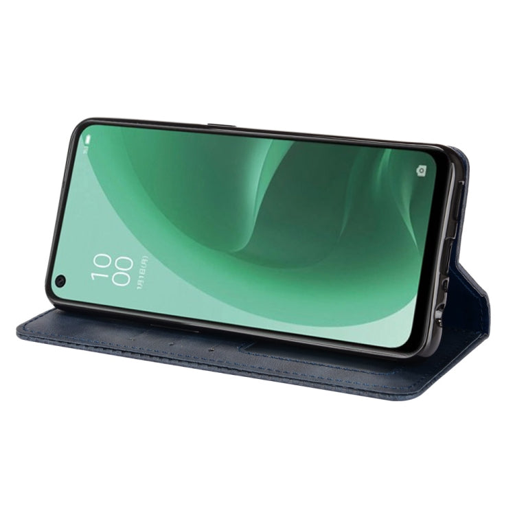 For OPPO A55s 5G JP Version Magnetic Buckle Retro Texture Leather Phone Case