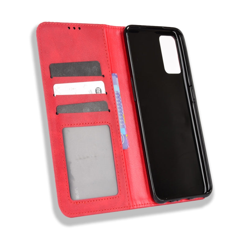 For OPPO A55s 5G JP Version Magnetic Buckle Retro Texture Leather Phone Case