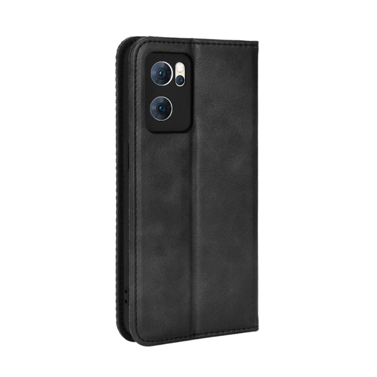 For OPPO Reno7 5G Magnetic Buckle Retro Texture Leather Phone Case
