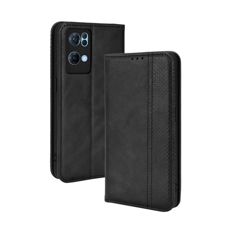 For OPPO Reno7 Pro 5G Magnetic Buckle Retro Texture Leather Phone Case