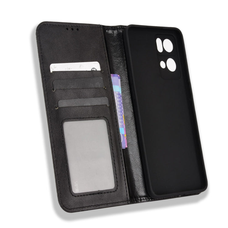 For OPPO Reno7 Pro 5G Magnetic Buckle Retro Texture Leather Phone Case