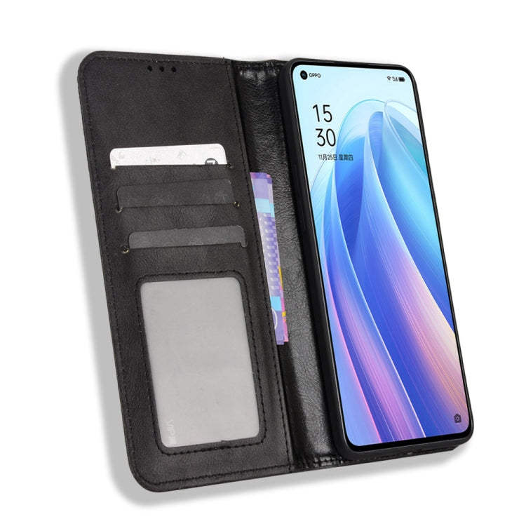 For OPPO Reno7 Pro 5G Magnetic Buckle Retro Texture Leather Phone Case