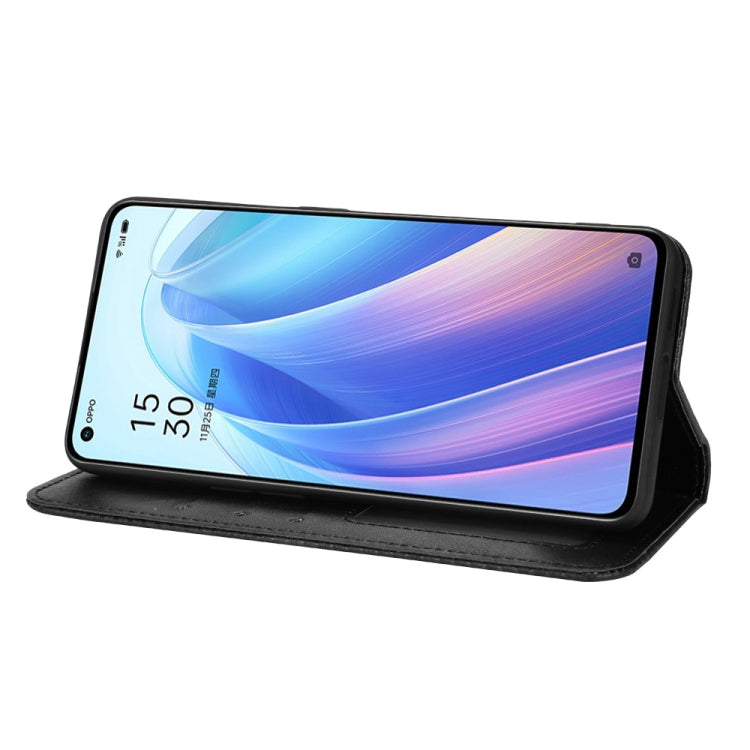 For OPPO Reno7 Pro 5G Magnetic Buckle Retro Texture Leather Phone Case