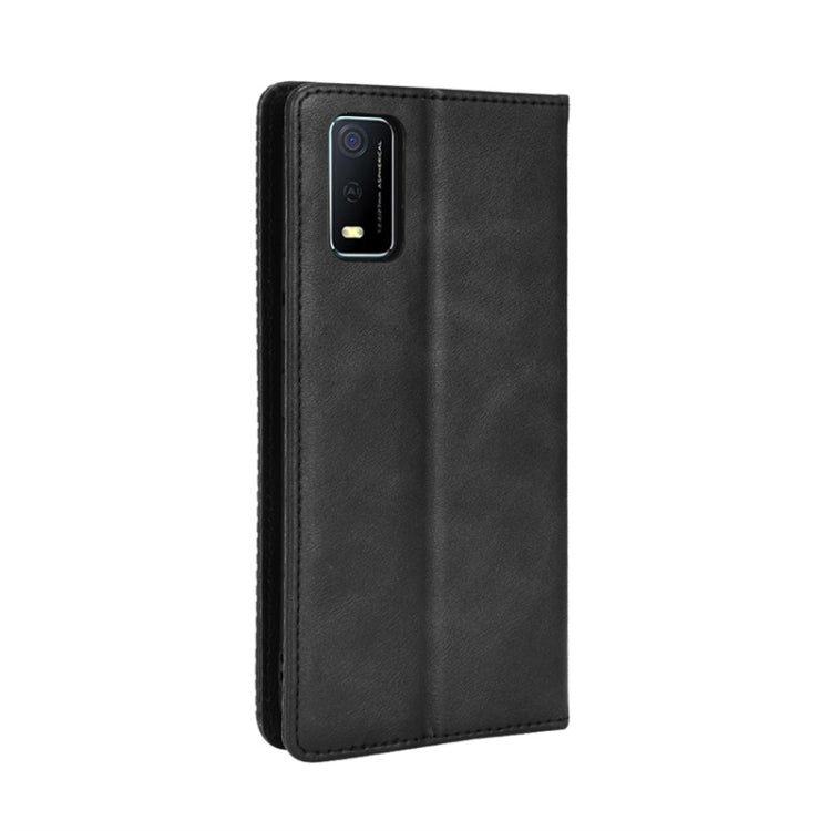 For vivo Y3s 2021 Magnetic Buckle Retro Texture Leather Phone Case