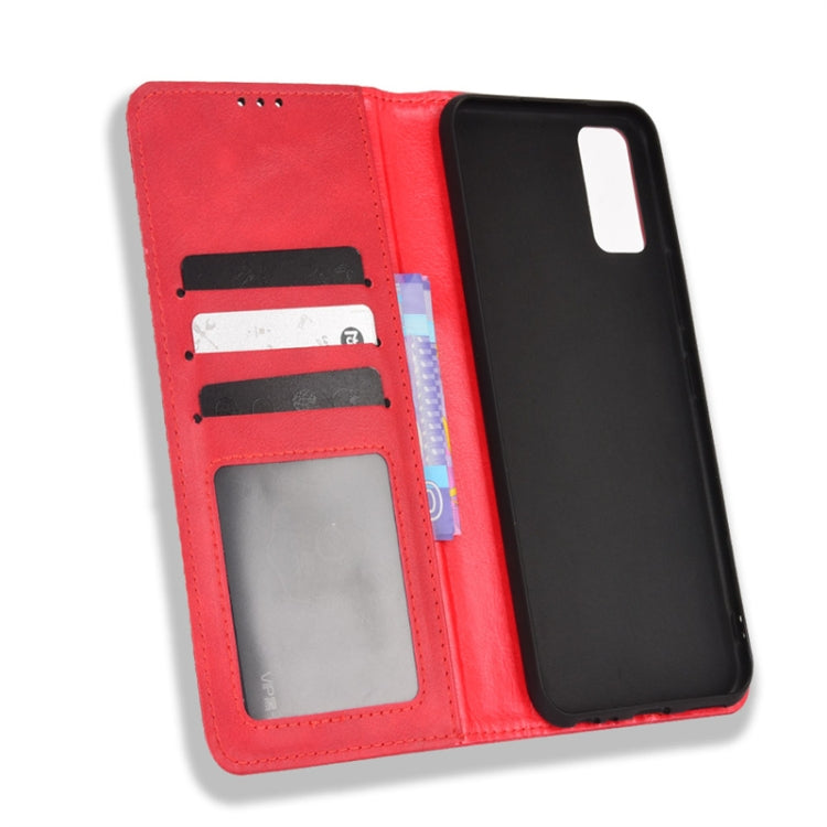 For vivo Y3s 2021 Magnetic Buckle Retro Texture Leather Phone Case