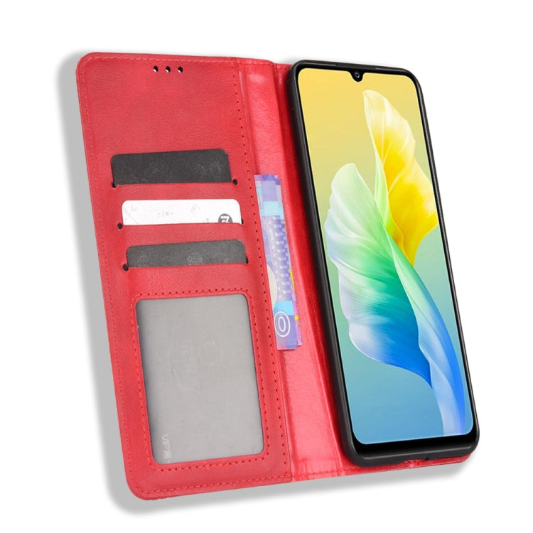 For vivo S10e / V23e 4G / 5G Magnetic Buckle Retro Texture Leather Phone Case