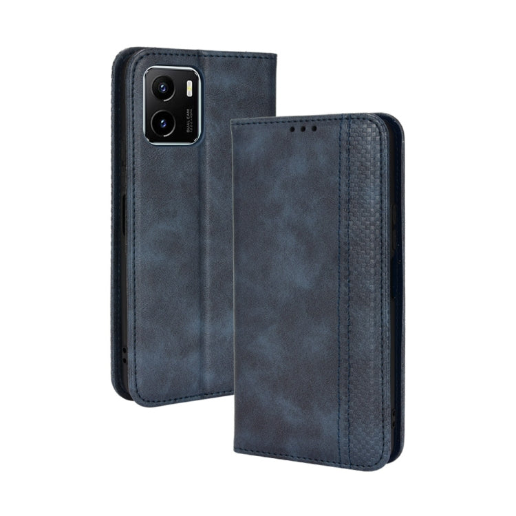 For vivo Y15s 2021 / Y15a Magnetic Buckle Retro Texture Leather Phone Case