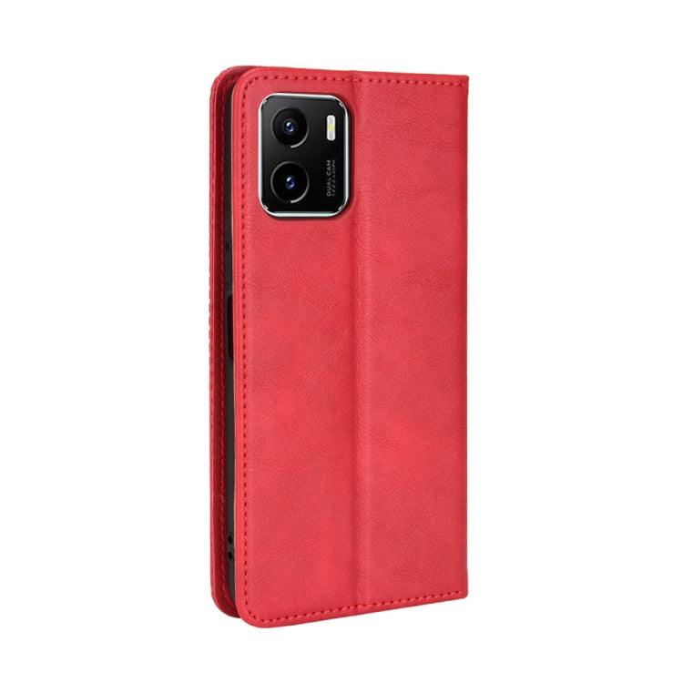 For vivo Y15s 2021 / Y15a Magnetic Buckle Retro Texture Leather Phone Case