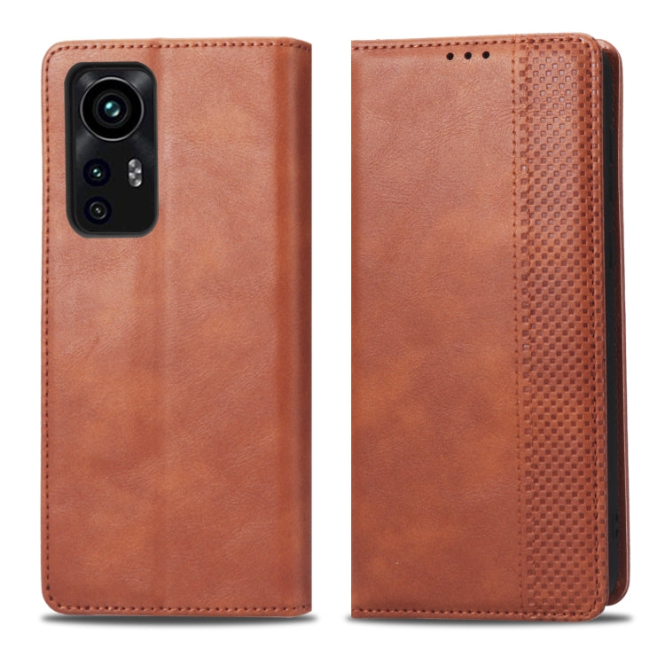 For Xiaomi 12 Magnetic Buckle Retro Texture Leather Phone Case