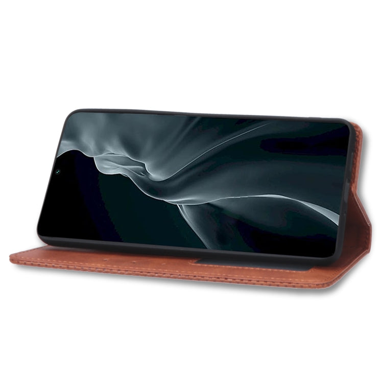 For Xiaomi 12 Magnetic Buckle Retro Texture Leather Phone Case