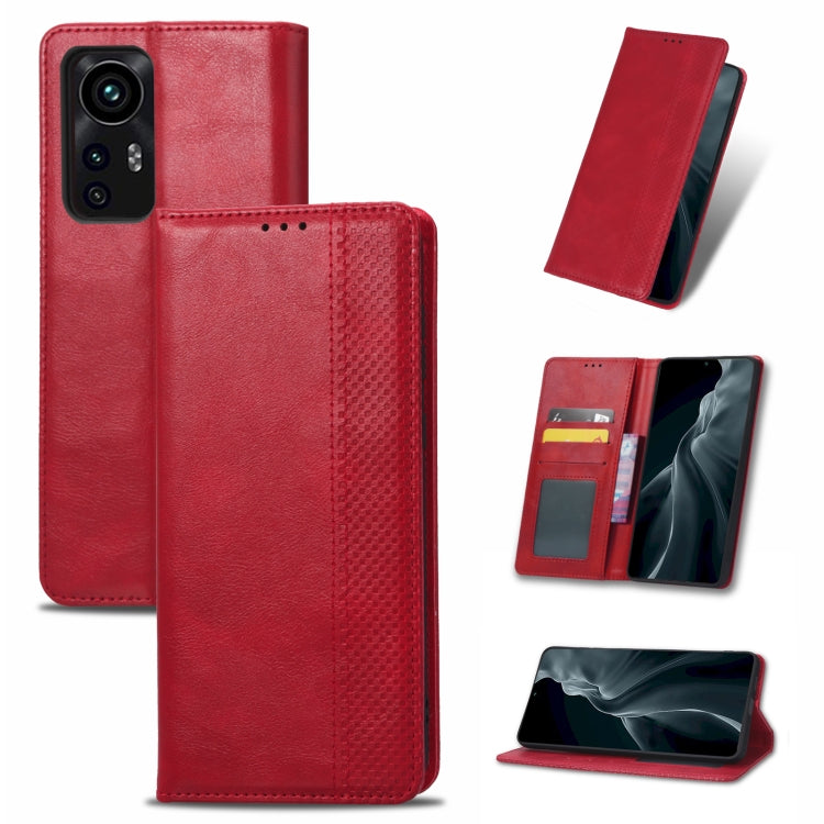 For Xiaomi 12 Magnetic Buckle Retro Texture Leather Phone Case