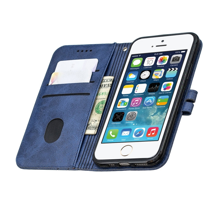 For iPhone 11 Pro Stitching Style 2-Color Cow Texture Horizontal Flip PU Leather Case with Holder & Card Slot & Lanyard