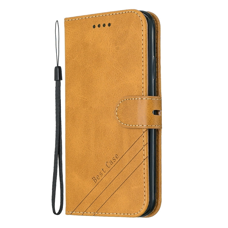For iPhone 11 Stitching Style 2-Color Cow Texture Horizontal Flip PU Leather Case with Holder & Card Slot & Lanyard
