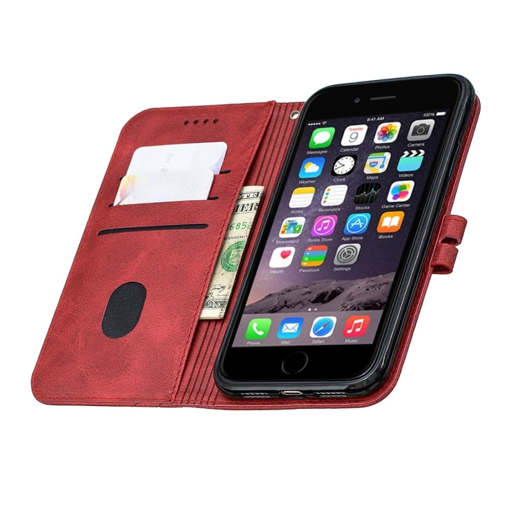 For iPhone 11 Stitching Style 2-Color Cow Texture Horizontal Flip PU Leather Case with Holder & Card Slot & Lanyard