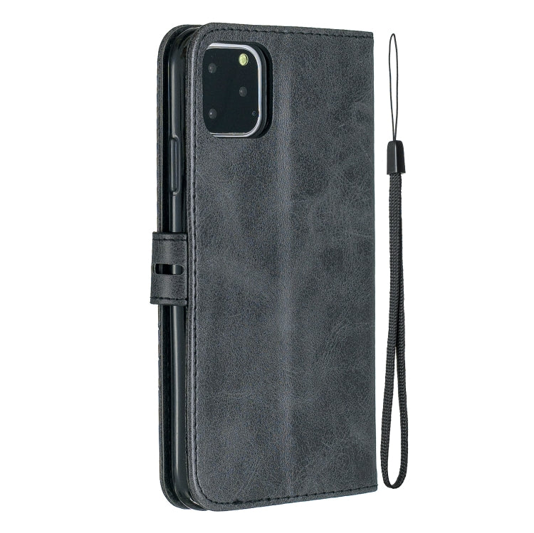 For iPhone 11 Pro Max Stitching Style 2-Color Cow Texture Horizontal Flip PU Leather Case with Holder & Card Slot & Lanyard