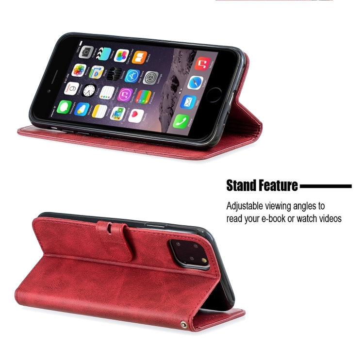 For iPhone 11 Pro Max Stitching Style 2-Color Cow Texture Horizontal Flip PU Leather Case with Holder & Card Slot & Lanyard