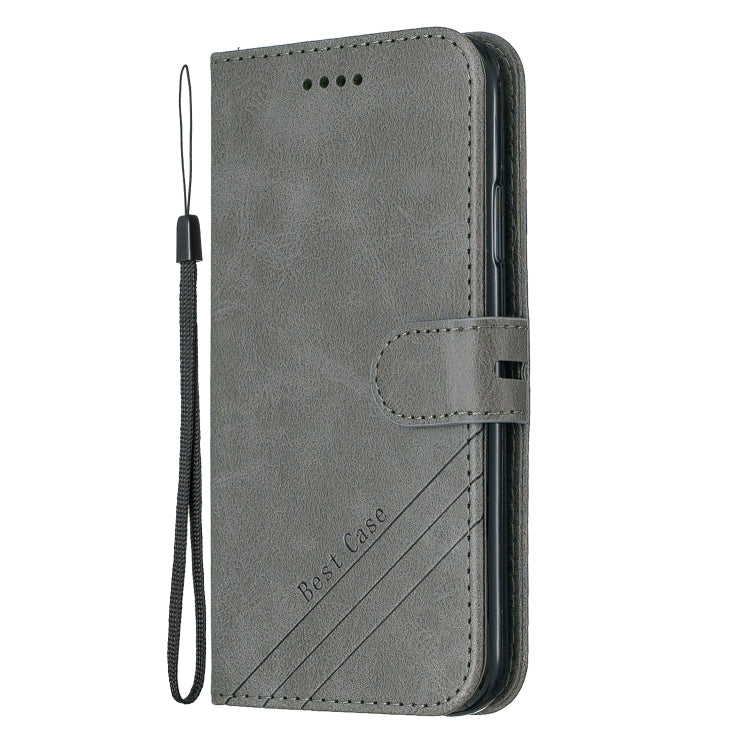 For iPhone XR Stitching Style 2-Color Cow Texture Horizontal Flip PU Leather Case with Holder & Card Slot & Lanyard