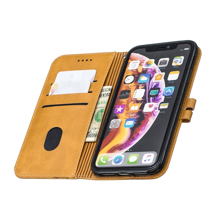 For iPhone XR Stitching Style 2-Color Cow Texture Horizontal Flip PU Leather Case with Holder & Card Slot & Lanyard