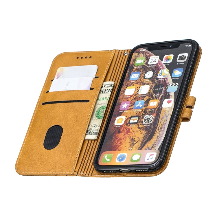 For iPhone XS Max Stitching Style 2-Color Cow Texture Horizontal Flip PU Leather Case with Holder & Card Slot & Lanyard