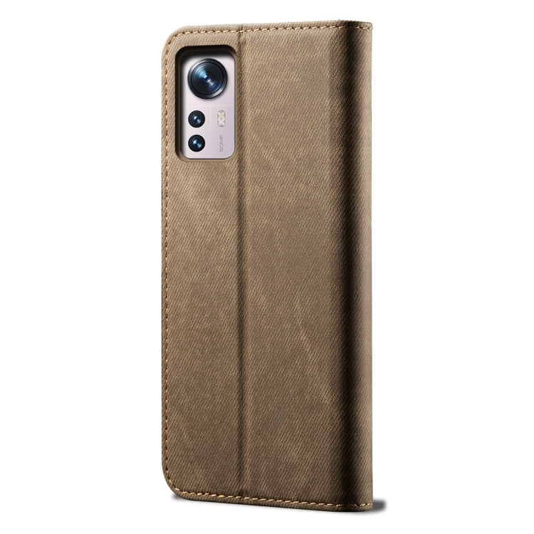 For Xiaomi 12X Denim Texture Casual Style Leather Phone Case