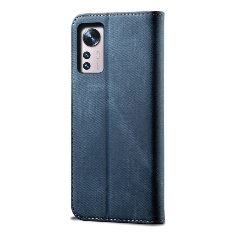 For Xiaomi 12X Denim Texture Casual Style Leather Phone Case
