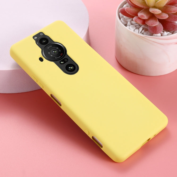 For Sony Xperia Pro-I Pure Color Liquid Silicone Phone Case