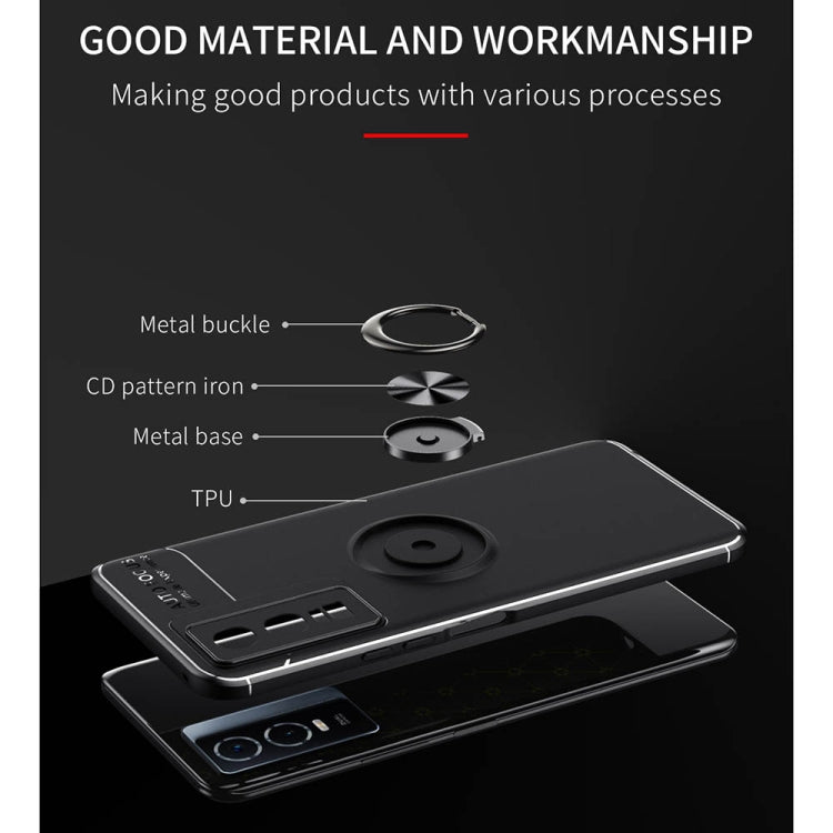 For vivo Y76s Metal Ring Holder TPU Phone Case