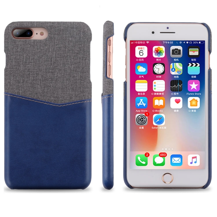 For iPhone 8 Plus / 7 Plus PC + PU Splicing Case with Card Slots