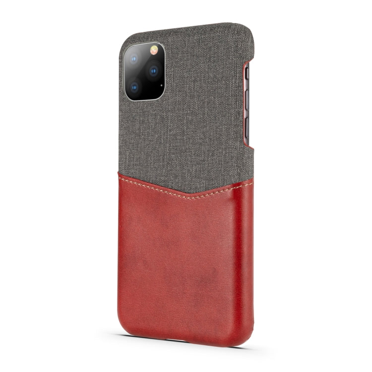 For iPhone 11 Pro Max PC + PU Splicing Case with Card Slots