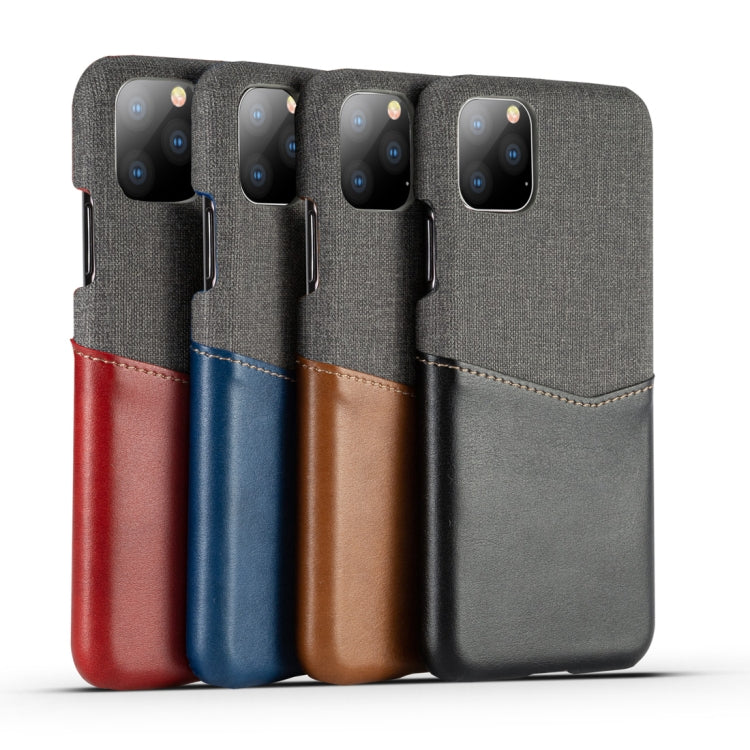 For iPhone 11 Pro Max PC + PU Splicing Case with Card Slots