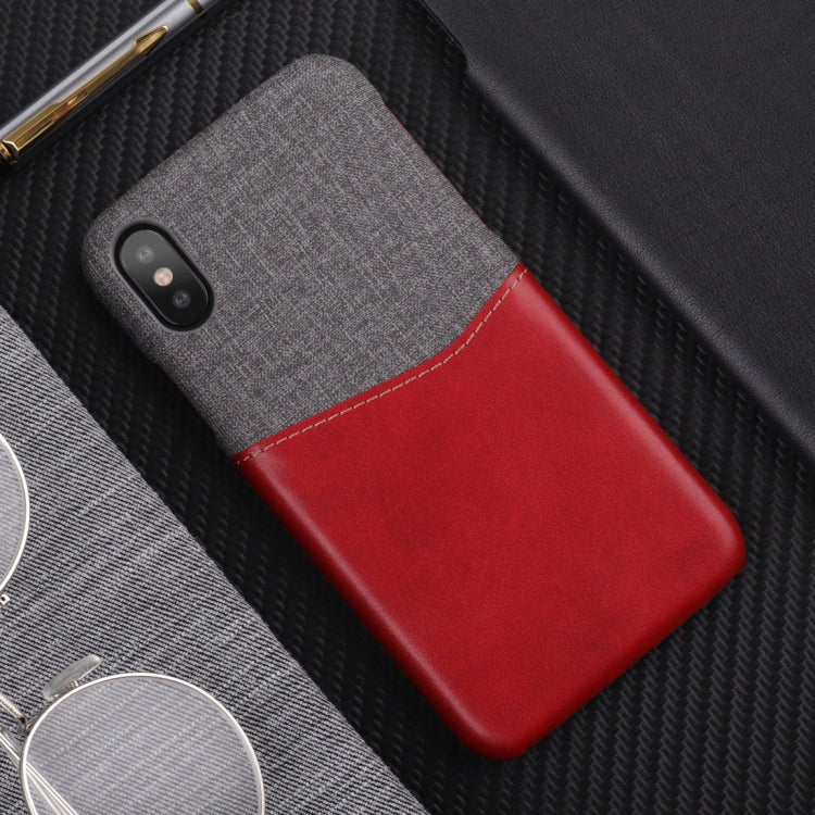 For iPhone X / XS PC + PU Splicing Case with Card Slots