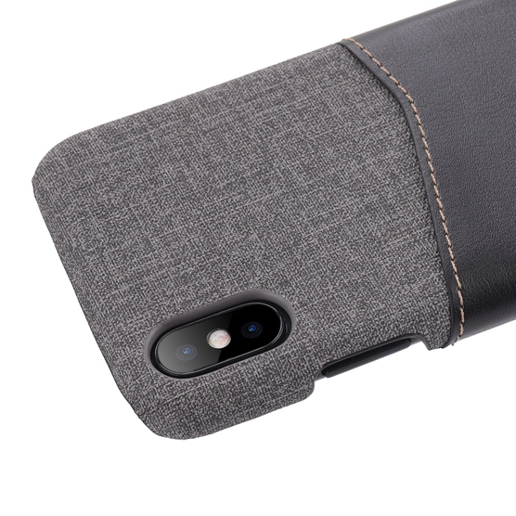 For iPhone X / XS PC + PU Splicing Case with Card Slots