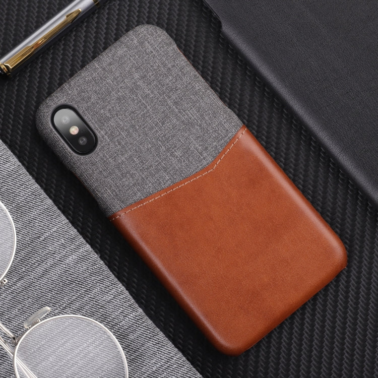 For iPhone X / XS PC + PU Splicing Case with Card Slots